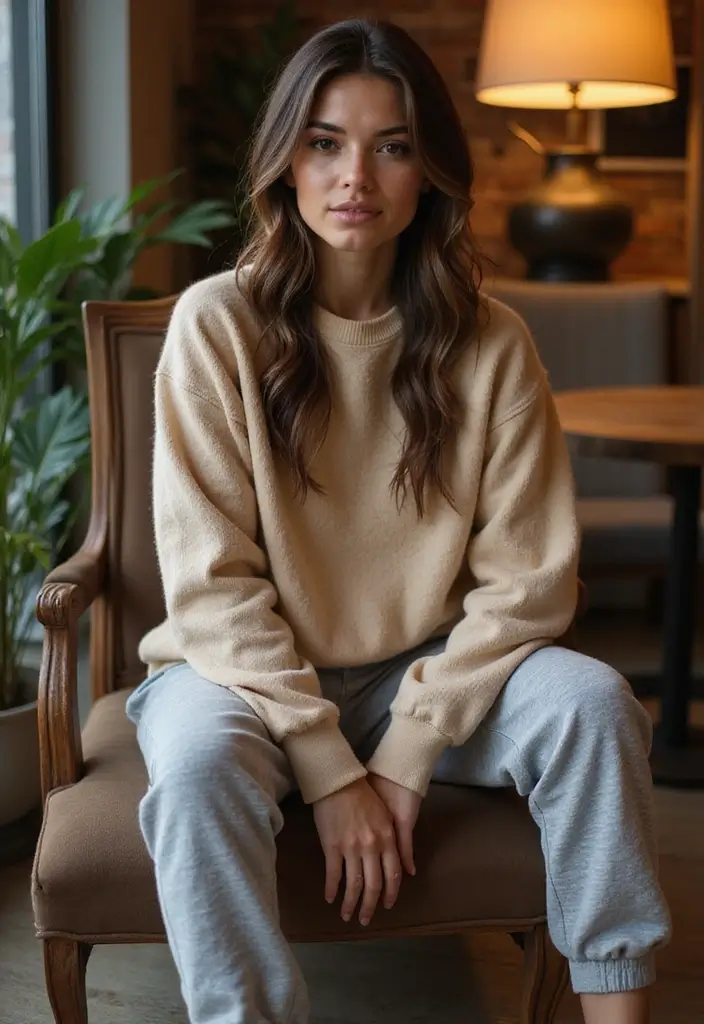 30 Movie Night Outfit Looks That Will Upgrade Your Wardrobe - 16. Cozy Crewneck