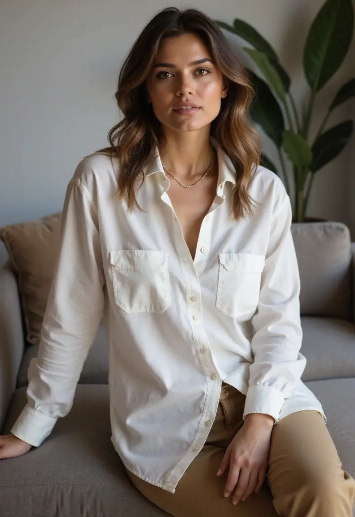 30 Movie Night Outfit Looks That Will Upgrade Your Wardrobe - 17. Relaxed Button-Up Shirt