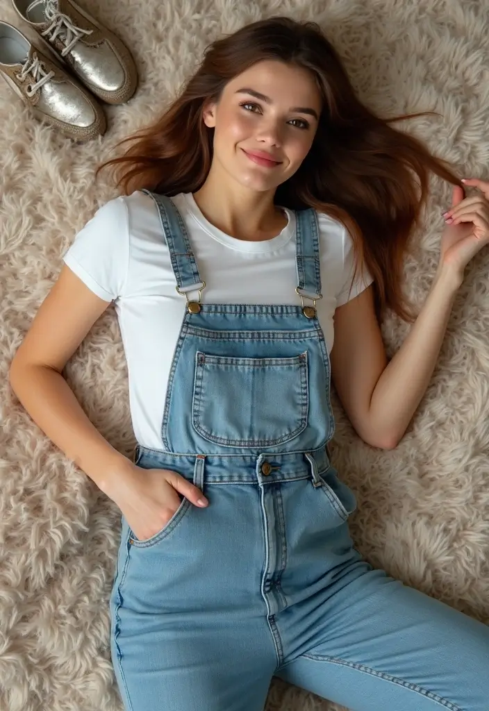 30 Movie Night Outfit Looks That Will Upgrade Your Wardrobe - 25. Casual Overalls