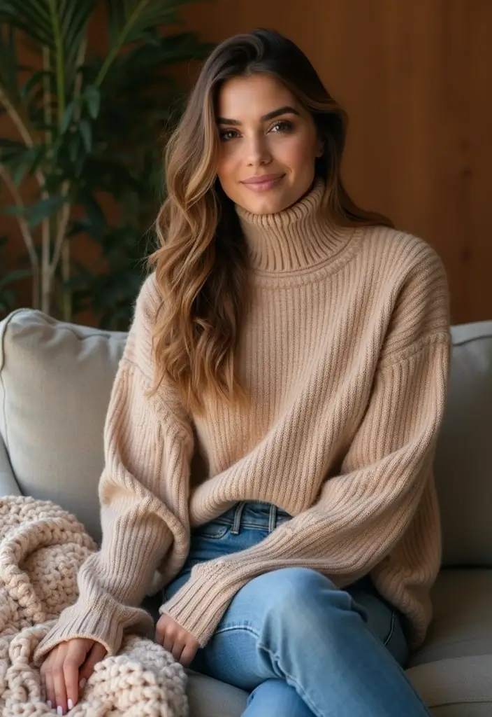 30 Movie Night Outfit Looks That Will Upgrade Your Wardrobe - 27. Cozy Pullover