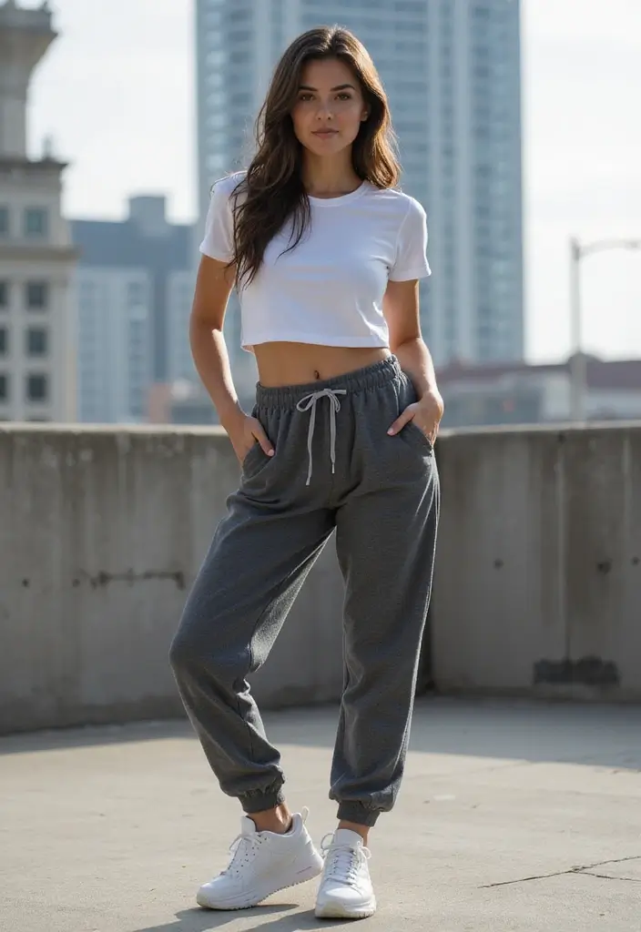 30 Movie Night Outfit Looks That Will Upgrade Your Wardrobe - 4. High-Waisted Joggers