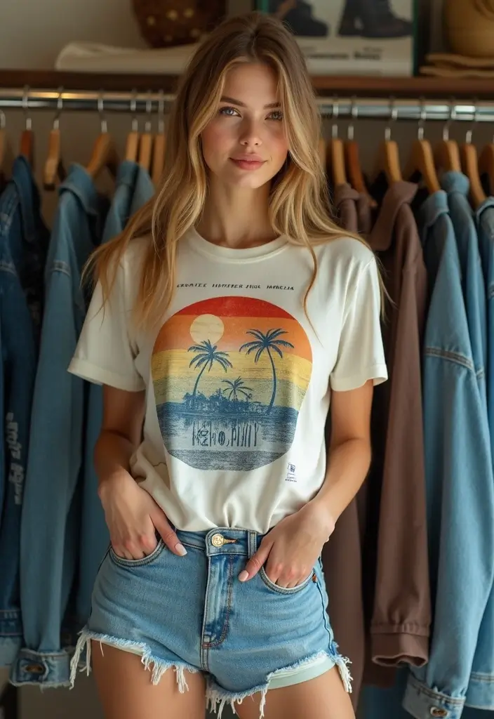 30 Movie Night Outfit Looks That Will Upgrade Your Wardrobe - 8. Vintage Graphic Tee