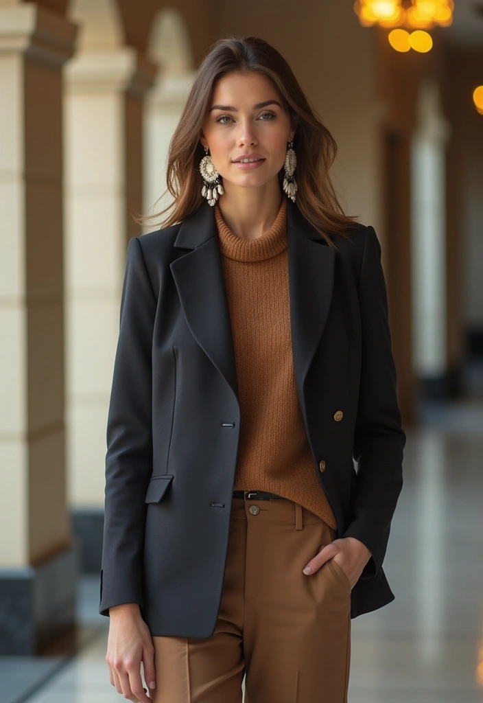 30 Must-Try Outfit Invernali Scuola Combos This Season - 24. Chic Blazer with Casual Pants