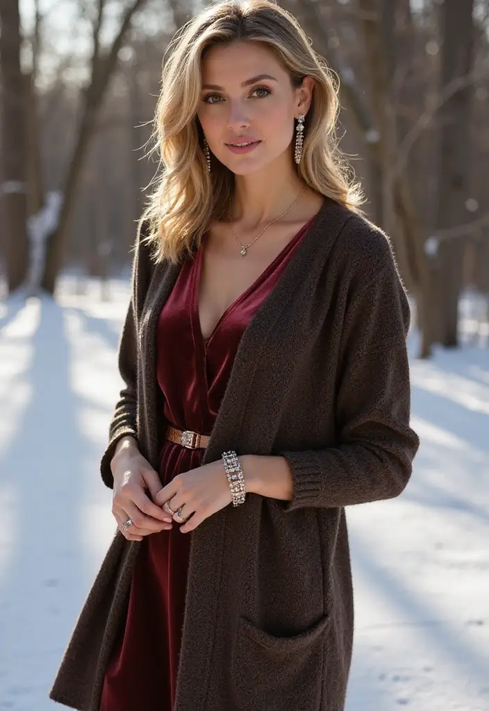 30 Party Outfit Winter Styling Tips To Wear With Confidence - 1. Layer with Luxe Fabrics