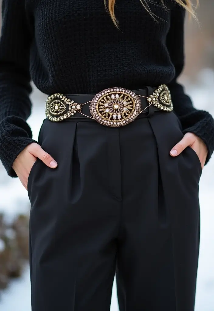 30 Party Outfit Winter Styling Tips To Wear With Confidence - 23. Invest in a Statement Belt