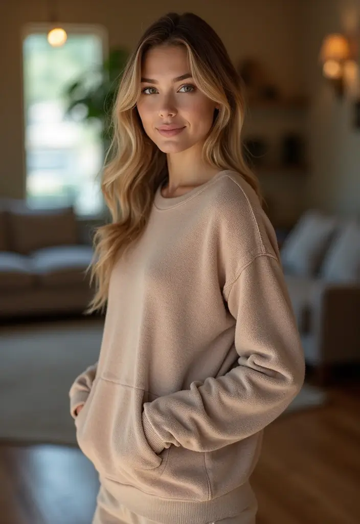 30 Stylish Casual Party Outfits for Every Occasion - 28. Cozy Fleece Pullover with Joggers