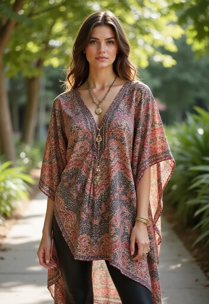 30 Stylish Casual Party Outfits for Every Occasion - 9. Comfortable Kaftan Tunic