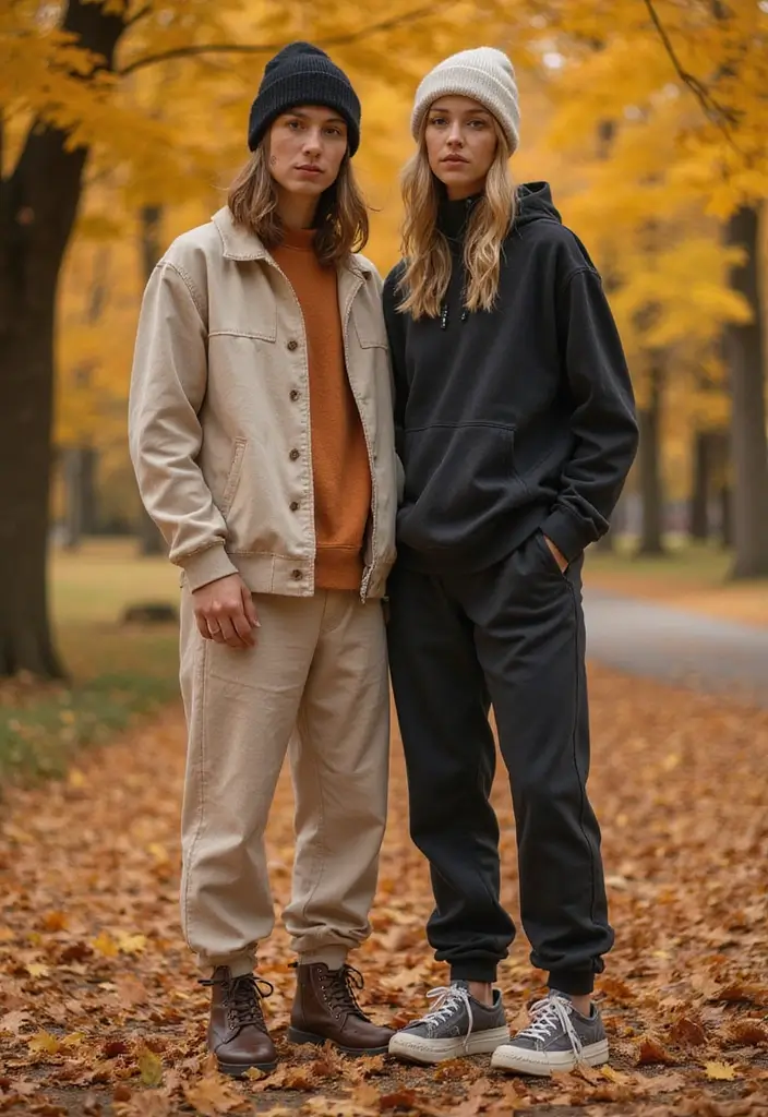 30 Stylish Iets Frans Joggers Outfit For Every Occasion - 20. Layered for Fall