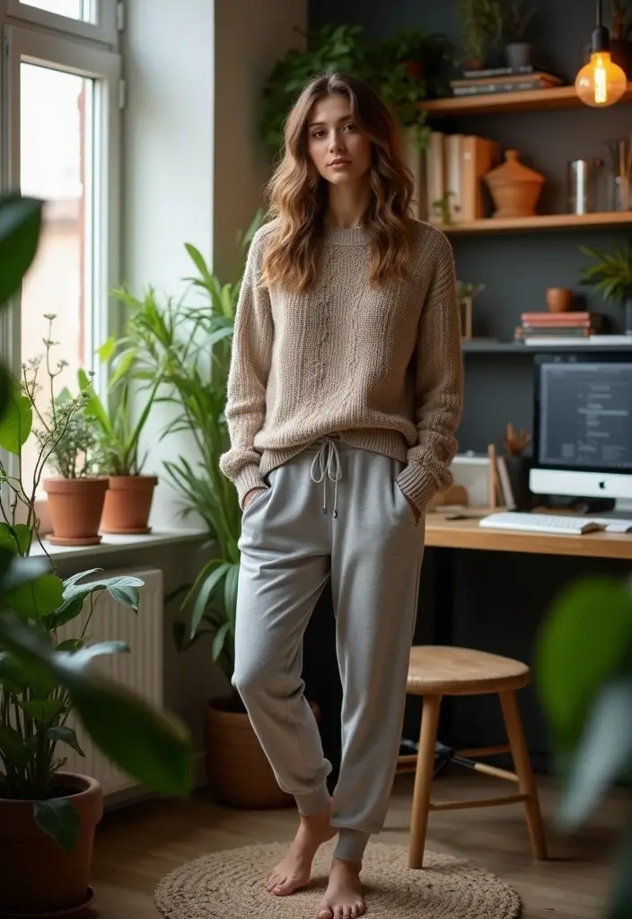 30 Stylish Iets Frans Joggers Outfit For Every Occasion - 21. Relaxed Home Office