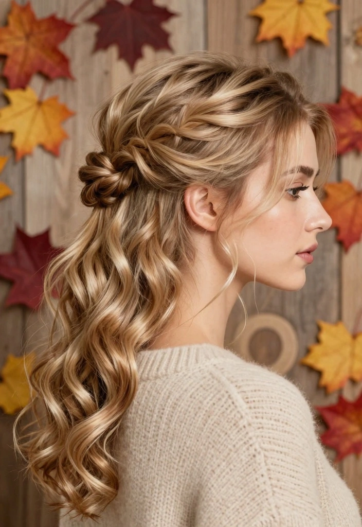 15 Fall Hair Ideas: Seasonal Refresh Looks - 10. Knotted Half-Up Style 1