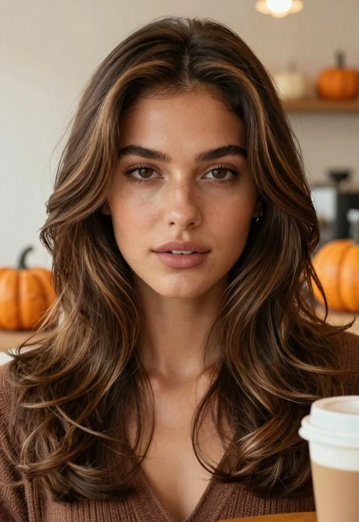 15 Fall Highlights for Brown Hair Ideas Subtle Glow - 10. Warm Mocha Highlights 1