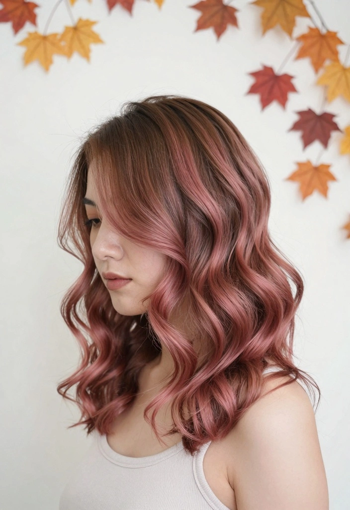 15 Fall Highlights for Brown Hair Ideas Subtle Glow - 11. Dusty Rose Highlights 1