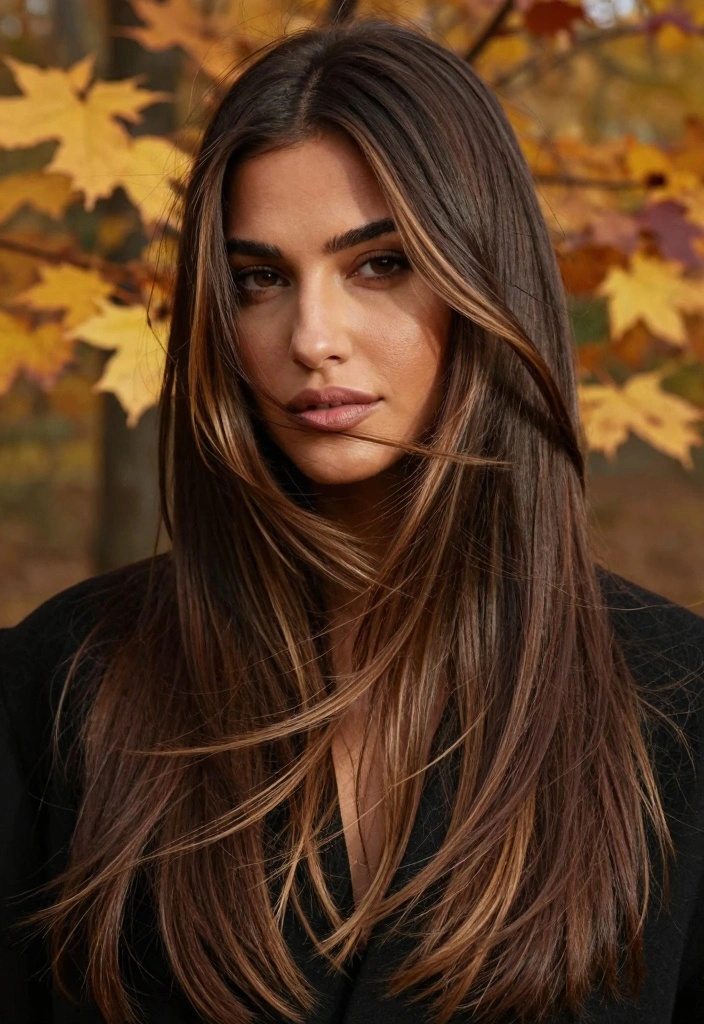 15 Fall Highlights for Brown Hair Ideas Subtle Glow - 15. Dark Chestnut with Light Brown Highlights 1