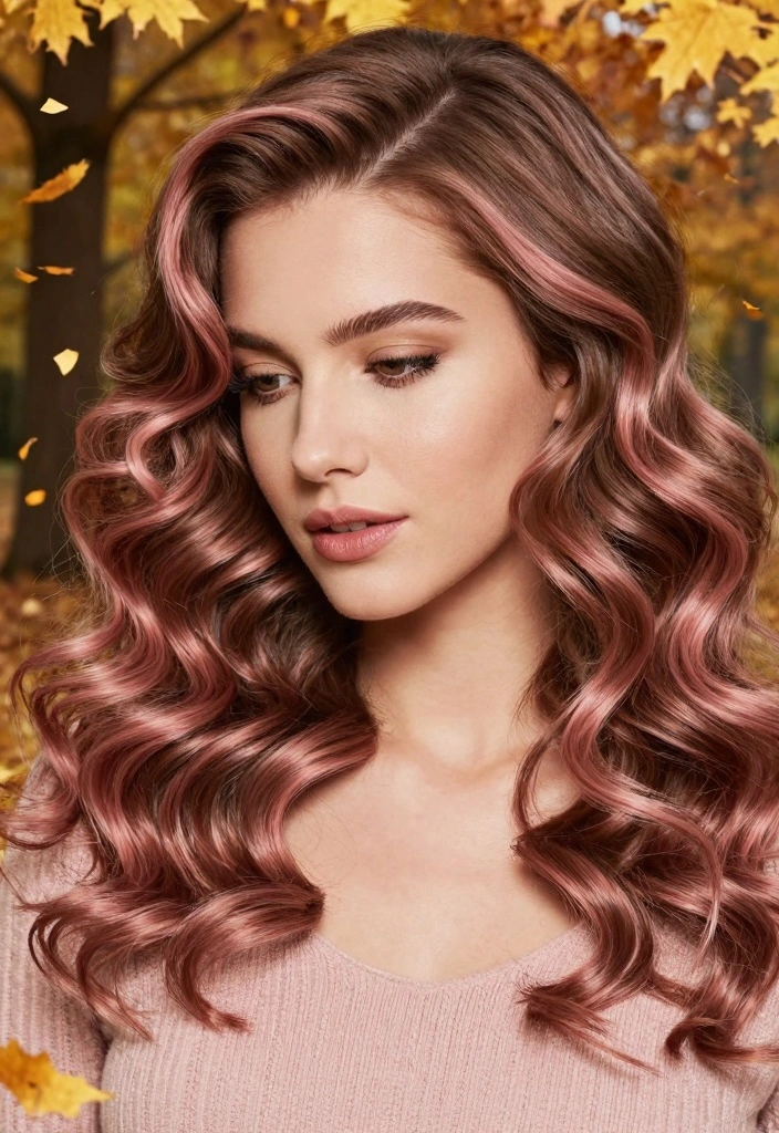 15 Fall Highlights for Brown Hair Ideas Subtle Glow - 7. Subtle Rose Gold Tints 1
