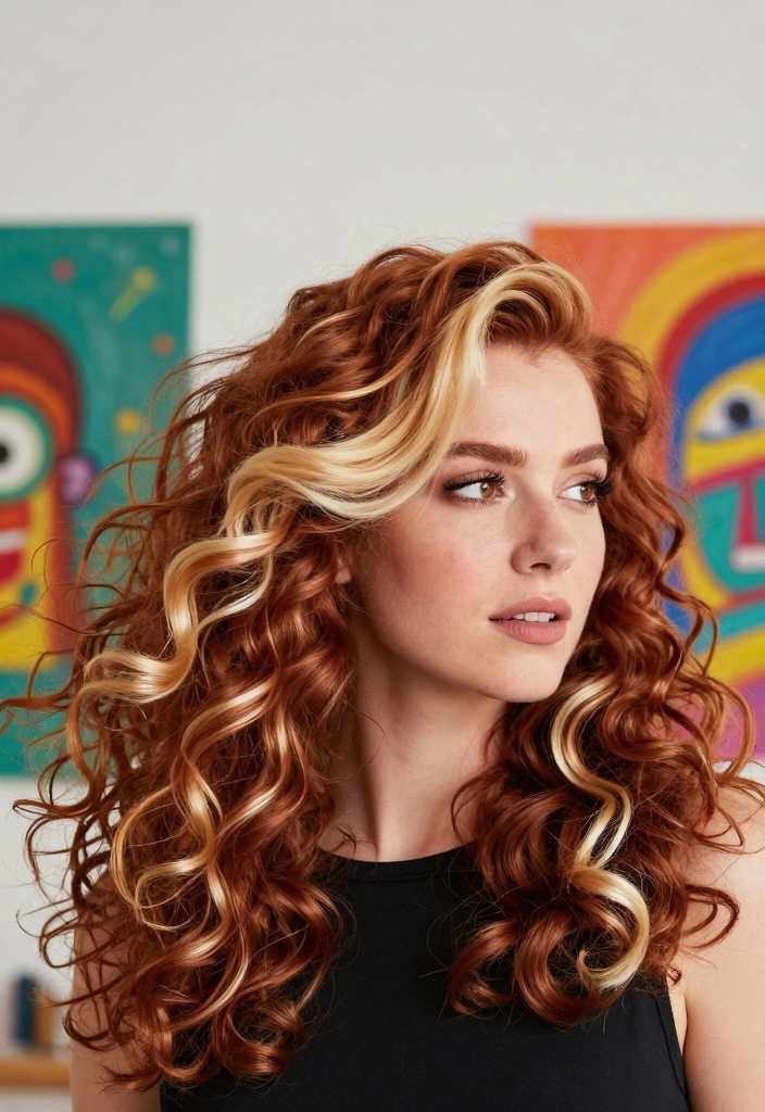 15 Ginger Hair With Blonde Highlights Ideas Lived In Glow - 14. Ginger Length with Blonde Peekaboo Highlights 1