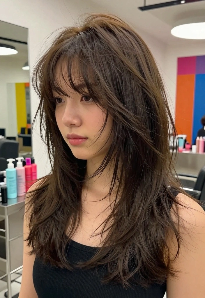 15 Haircuts for Medium Length Hair Layered Ideas Balanced Shape - 2. Shaggy Layers with Fringe 1