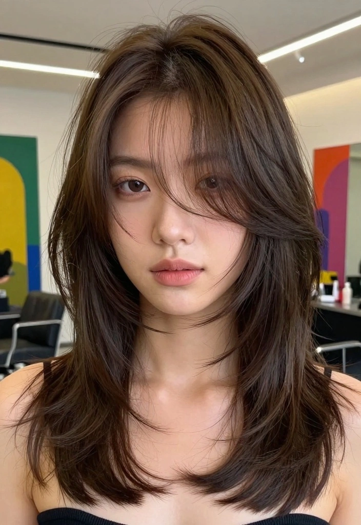 15 Haircuts for Medium Length Hair Layered Ideas Balanced Shape - 5. Asymmetrical Layered Cut 1