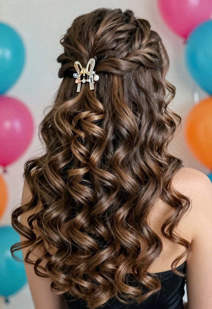 15 Hoco Hair Ideas Cute Trendy Glam - 4. Wavy Half-Up, Half-Down 1