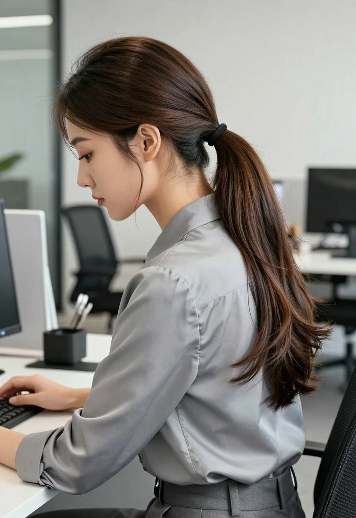 15 Layered Haircuts for Straight Hair: Sleek Flow Revolution - 14. Sleek Layered Ponytail 1