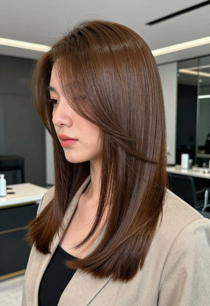 15 Light Chocolate Brown Hair Ideas Soft Rich Tone - 14. Sleek and Straight 1