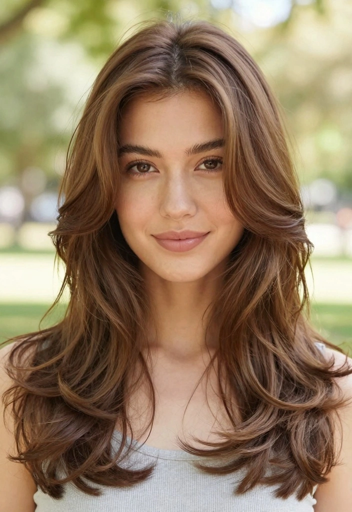 15 Light Chocolate Brown Hair Ideas Soft Rich Tone - 4. Layered Chocolate Waves 1