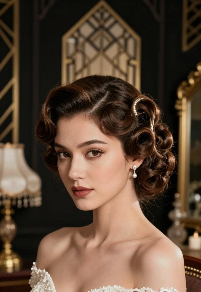 15 Natural Hair Updo Wedding Ideas: Elegant Protective Styles - 10. Retro 1920s Inspired Updo 1