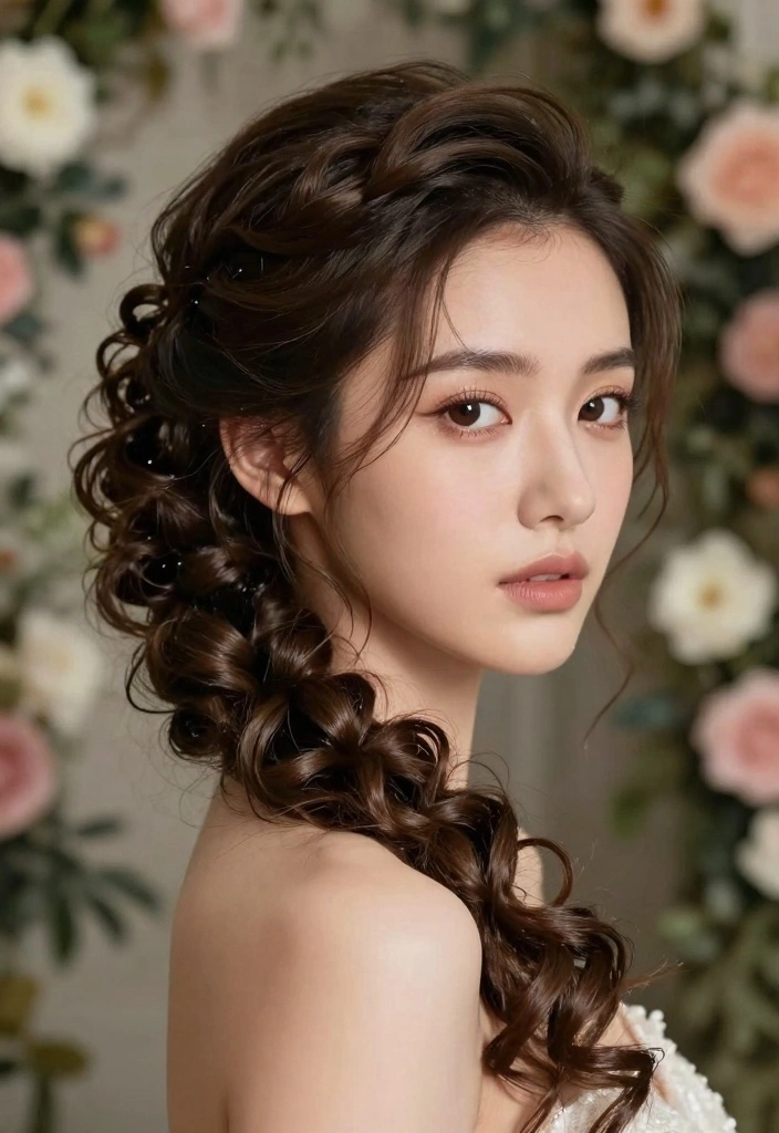 15 Natural Hair Updo Wedding Ideas: Elegant Protective Styles - 11. Intricate Updo with Loose Ends 1