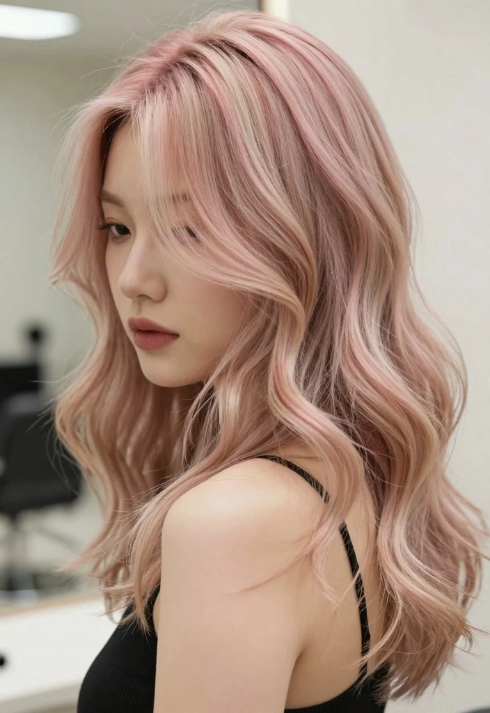 15 Pink and Blonde Hair Ideas: Playful Contrast - 4. Subtle Pink and Blonde Streaks 1