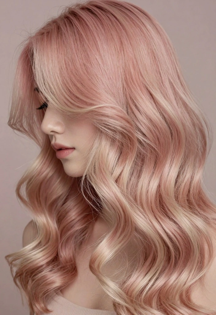 15 Pink and Blonde Hair Ideas: Playful Contrast - 6. Light Blush and Champagne Blonde 1