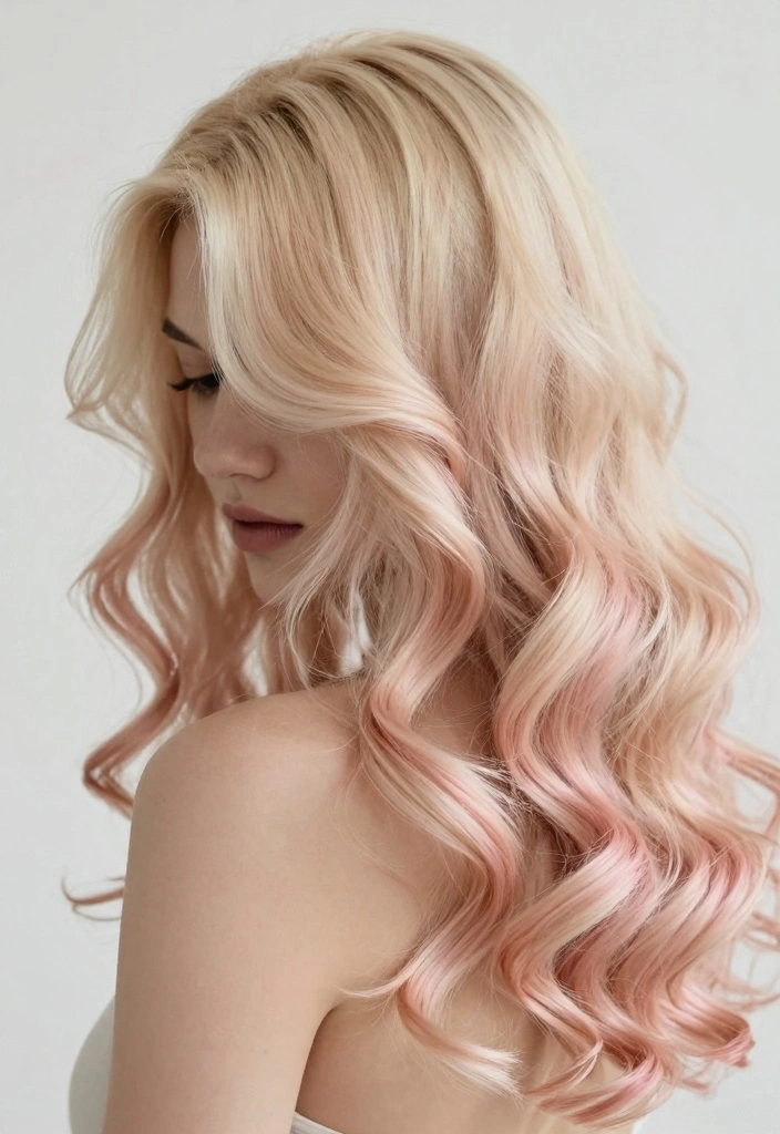 15 Pink and Blonde Hair Ideas: Playful Contrast - 8. Soft Strawberry Blonde with Pink Tones 1