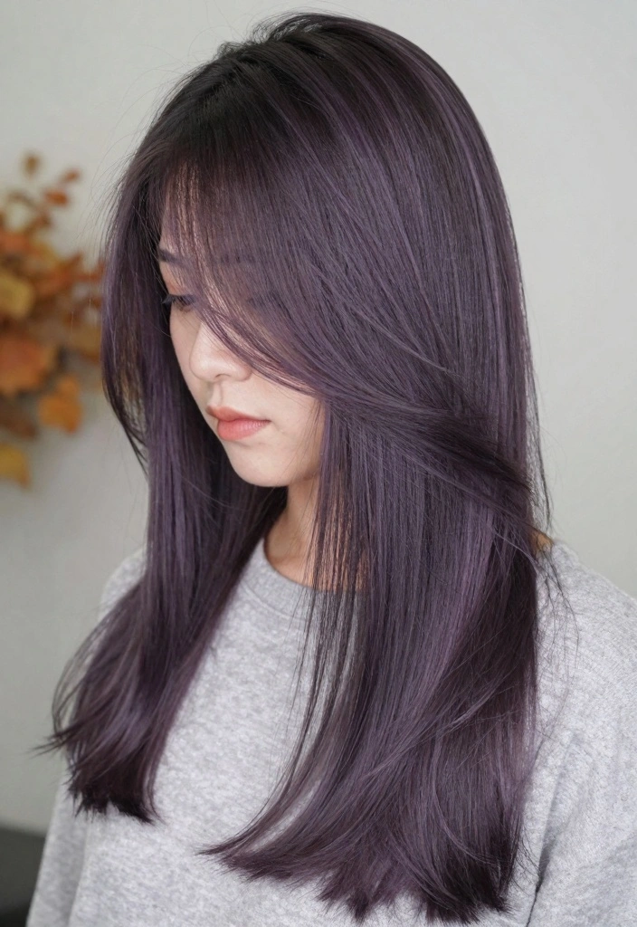 16 Fall Hair Color Ideas: Cozy Chic Shades - 10. Smoky Plum Balayage 1