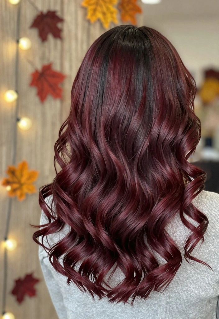 16 Fall Hair Color Ideas: Cozy Chic Shades - 4. Rich Burgundy Balayage 1