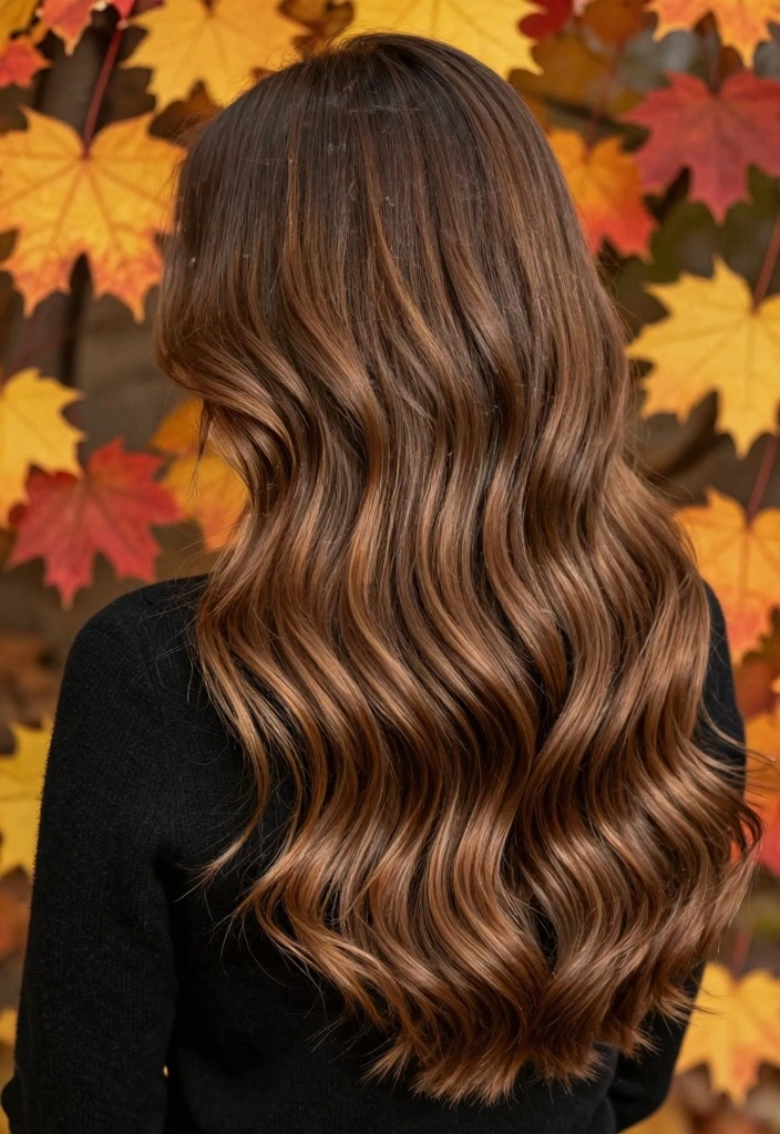 16 Fall Hair Color Ideas: Cozy Chic Shades - 6. Maple Brown Balayage 1