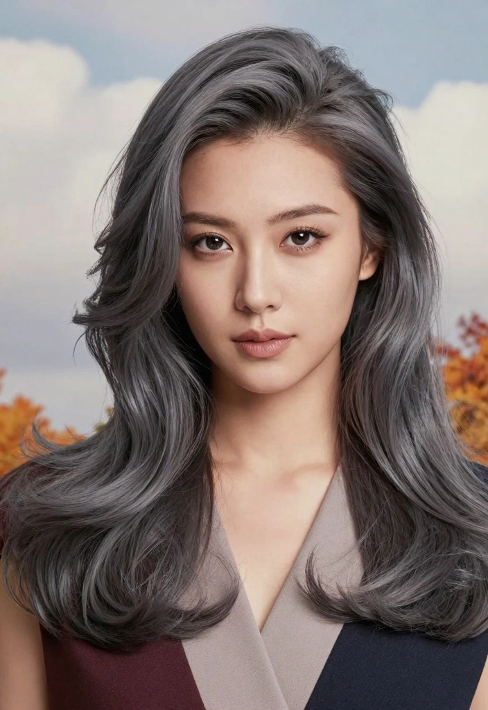 16 Fall Hair Colors for Black Women Ideas: Bold Radiance - 14. Smoky Gray 1
