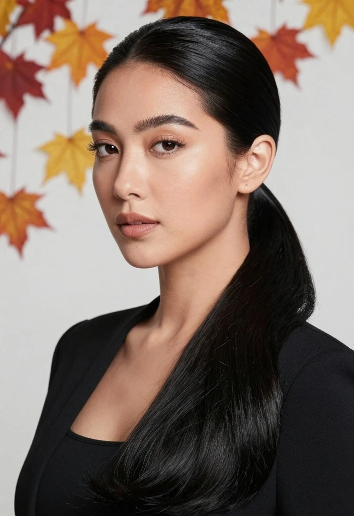 16 Fall Hair Colors for Black Women Ideas: Bold Radiance - 4. Bold Jet Black 1