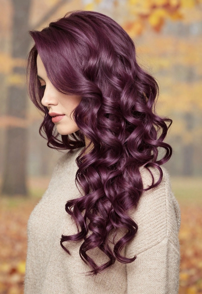 16 Fall Hair Colors for Black Women Ideas: Bold Radiance - 6. Vibrant Plum 1