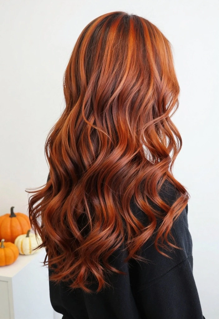 16 Fall Hair Trends 2025 Ideas Next Level Looks - 5. Pumpkin Spice Highlights 1