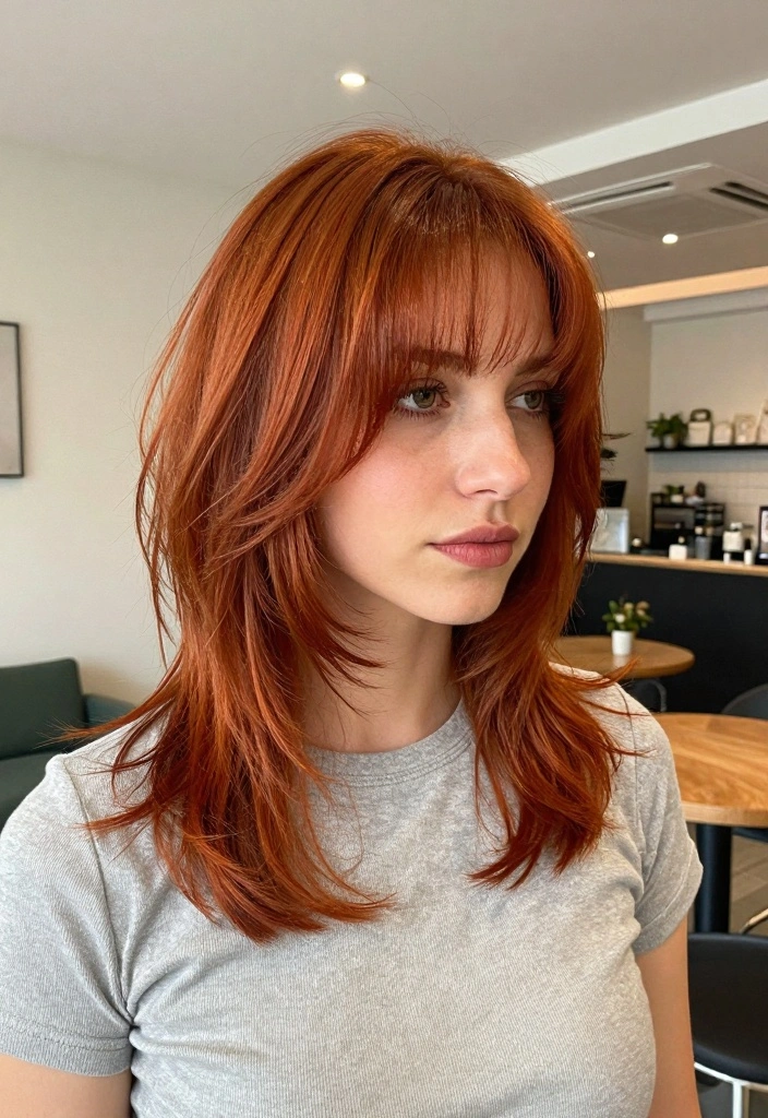 16 Ginger Hair Style Ideas: Soft Natural Fire - 7. Layered Shag Cut 1