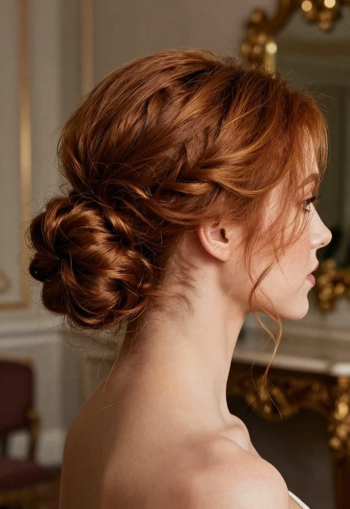 16 Ginger Hair Style Ideas: Soft Natural Fire - 8. Elegant Updo 1