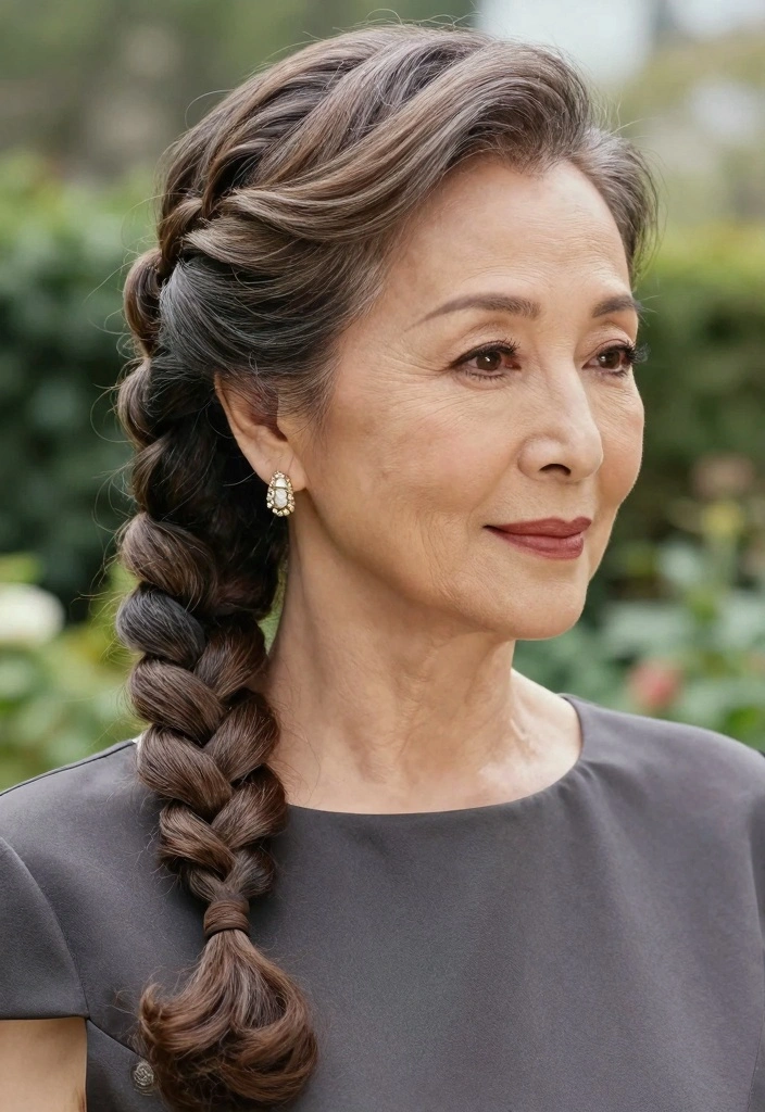 16 Hair Styles for Women Over 70 Ideas: Elegant Confidence - 13. Braided Hairstyles 1