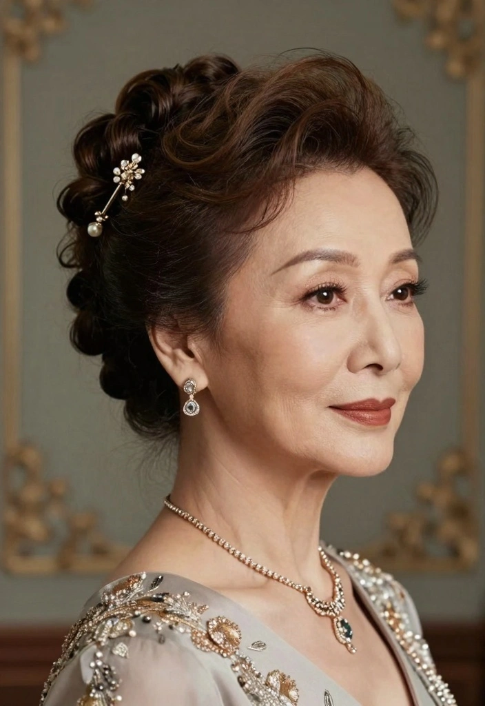 16 Hair Styles for Women Over 70 Ideas: Elegant Confidence - 3. Elegant Updo 1