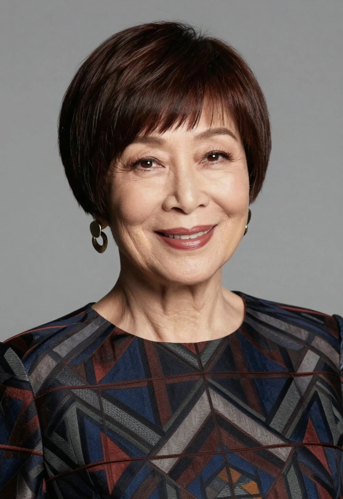 16 Hair Styles for Women Over 70 Ideas: Elegant Confidence - 6. Blunt Cut with Bangs 1