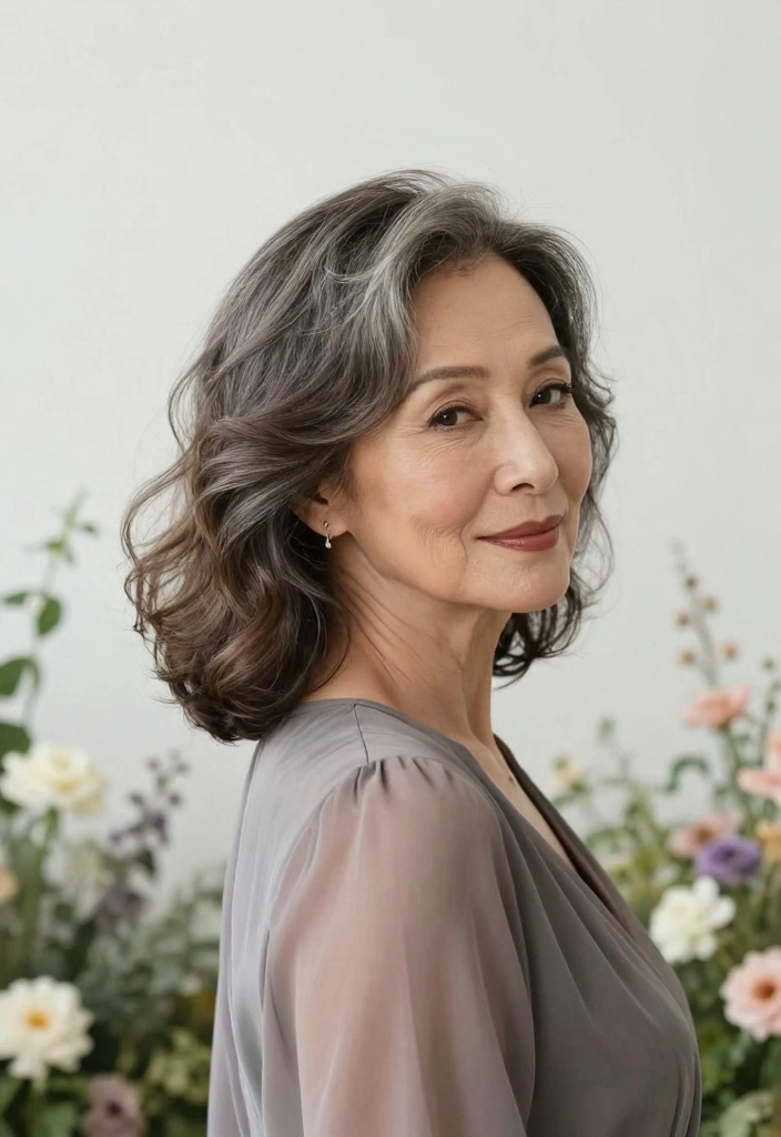 16 Hair Styles for Women Over 70 Ideas: Elegant Confidence - 8. Side-Swept Hair 1