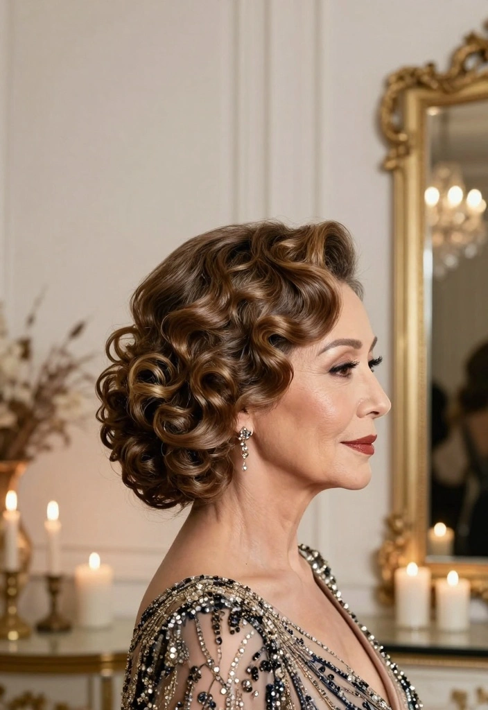 16 Hairstyles Over 50 Ideas for Timeless Youthful Style - 10. Vintage Curly Updo 1