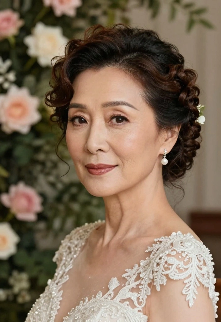 16 Hairstyles Over 50 Ideas for Timeless Youthful Style - 12. Curly Crown Braid 1