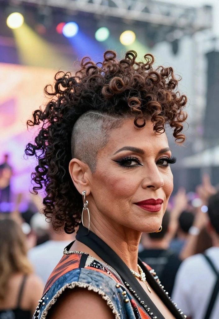 16 Hairstyles Over 50 Ideas for Timeless Youthful Style - 14. Curly Mohawk 1