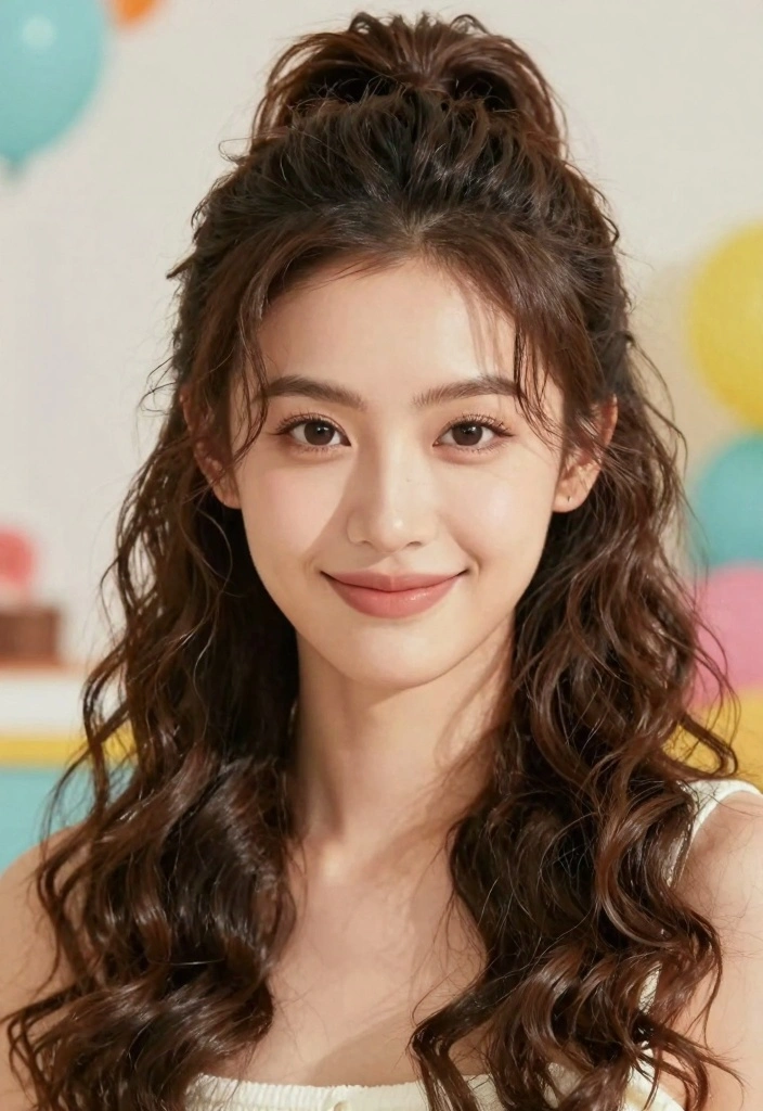 16 Layered Curly Hair Ideas for Shape and Bounce - 8. Layered Half-Up, Half-Down Style 1