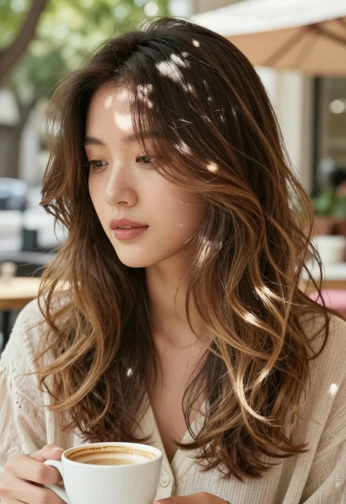 16 Layered Wavy Hair Ideas for Effortless Texture - 3. Soft Ombre Layers 1