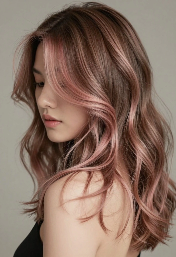 16 Medium Brown Hair With Highlights Ideas for Natural Lift - 7. Soft Strawberry Blonde Highlights 1