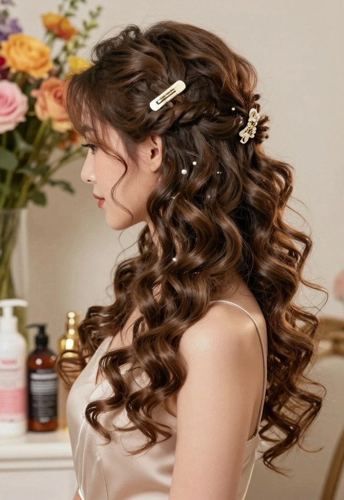 16 Pageant Hair Ideas Big Polished Glam - 3. Half-Up, Half-Down Curls 1